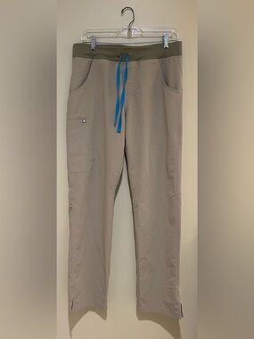 Figs Women Cairo Technical Collection Khaki/Tan w/ Blue Drawstring EUC Size M/T